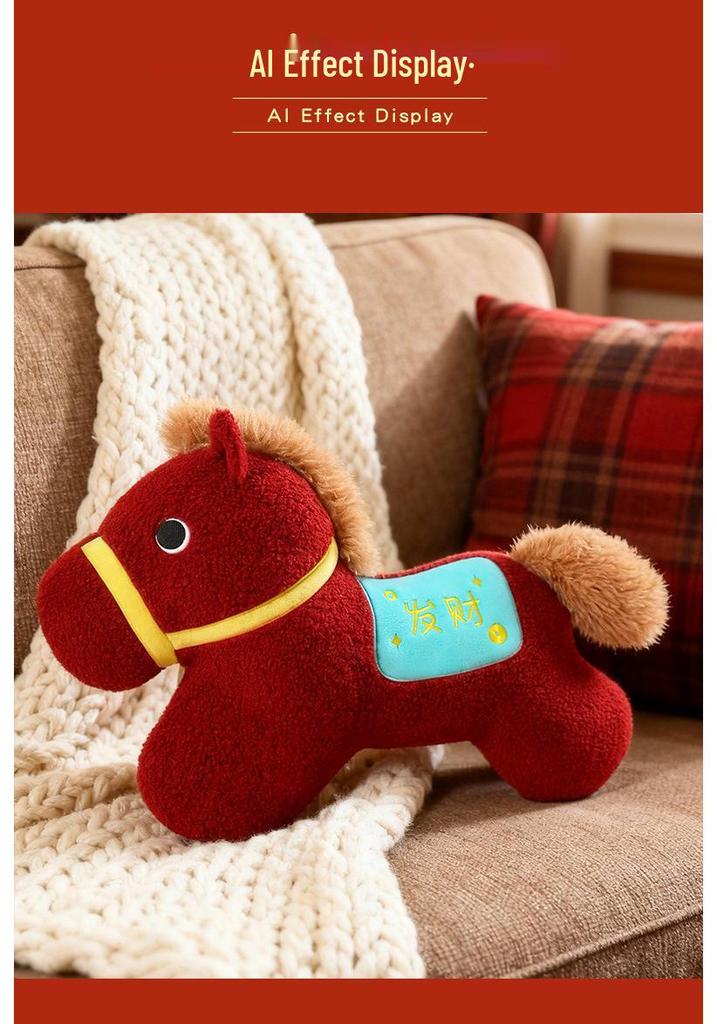 Good Luck Horse Plush Pillow - Year of the Horse Mascot Gift