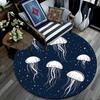 Jellyfish Round Area Rug,Carpet Rug for Living Room Bedroom Sofa Playroom Decor,Non-slip Floor Mat