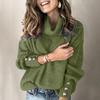 Herbst Winter Einfarbig Lässige Mode Pullover Damen Locker Lässig Strickpullover Weiblich Hoher Kragen Top