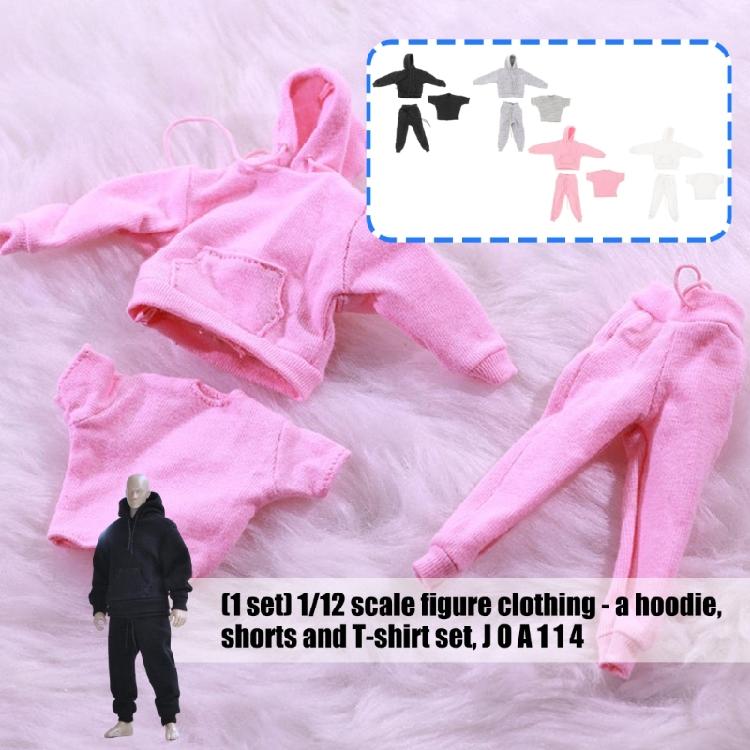 Realistic Miniature Soldier Figure Outfit 3in1 Clothes Set Breathable Hoodie Sweatpants Tees For Doll Display Scene