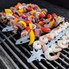 Stainless Steel BBQ Skewers Fish Kebab Stick Grilling Tools Grill Rack Mesh