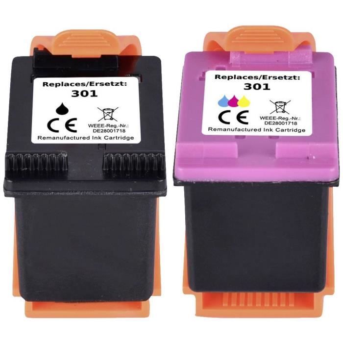 Ensemble d'encres - RENKFORCE - Compatible HP 301 - 4 cartouches - Multi-couleurs - Jet d'encre