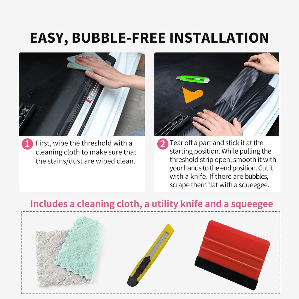 Carbon Fiber Vinyl Wrap For Cars Door Protector Edge Guards 0.6Mm Thick 33Ft Length Multi Width Options Universal Fit Hood Trunk Dashboard Motorcycle