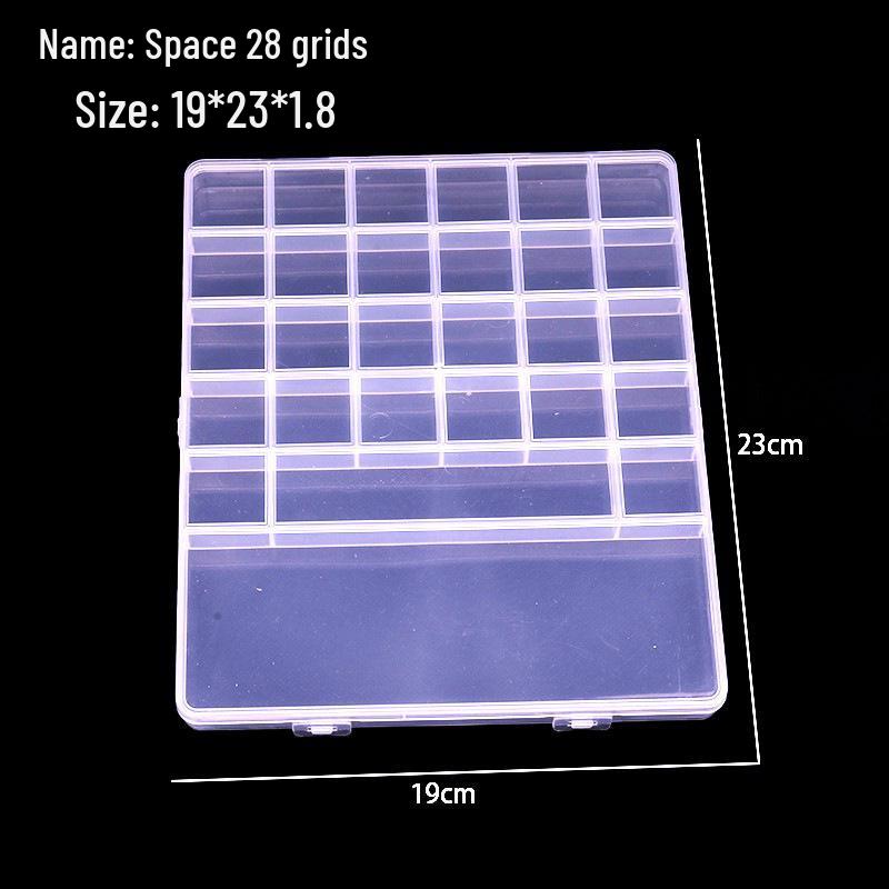 Aufbewahrungsbox aus transparentem Kunststoff mit 24 Fächern für Nailart, Strasssteine, Perlen und Schmuckzubehör