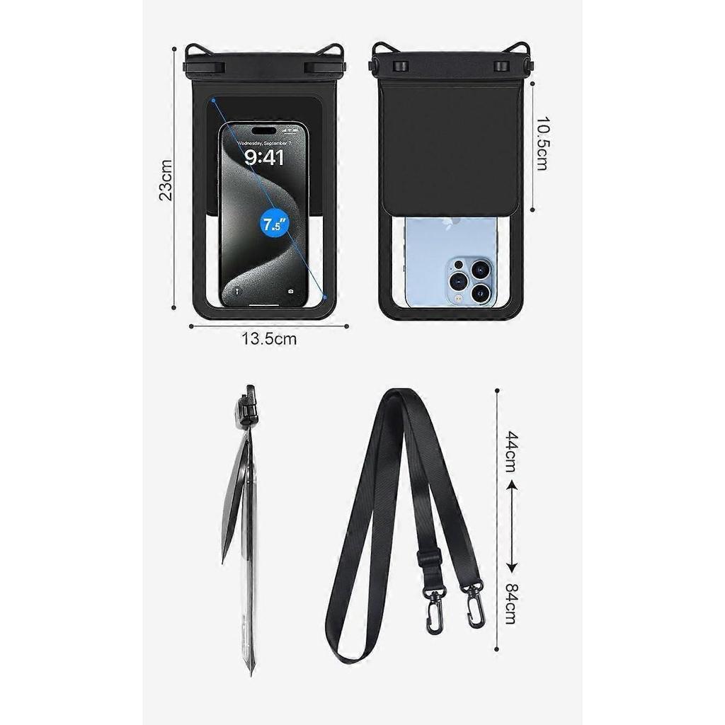 Double Space Waterproof Phone Pouch Case - IPX8 Water Proof Cell Phone Dry Bag