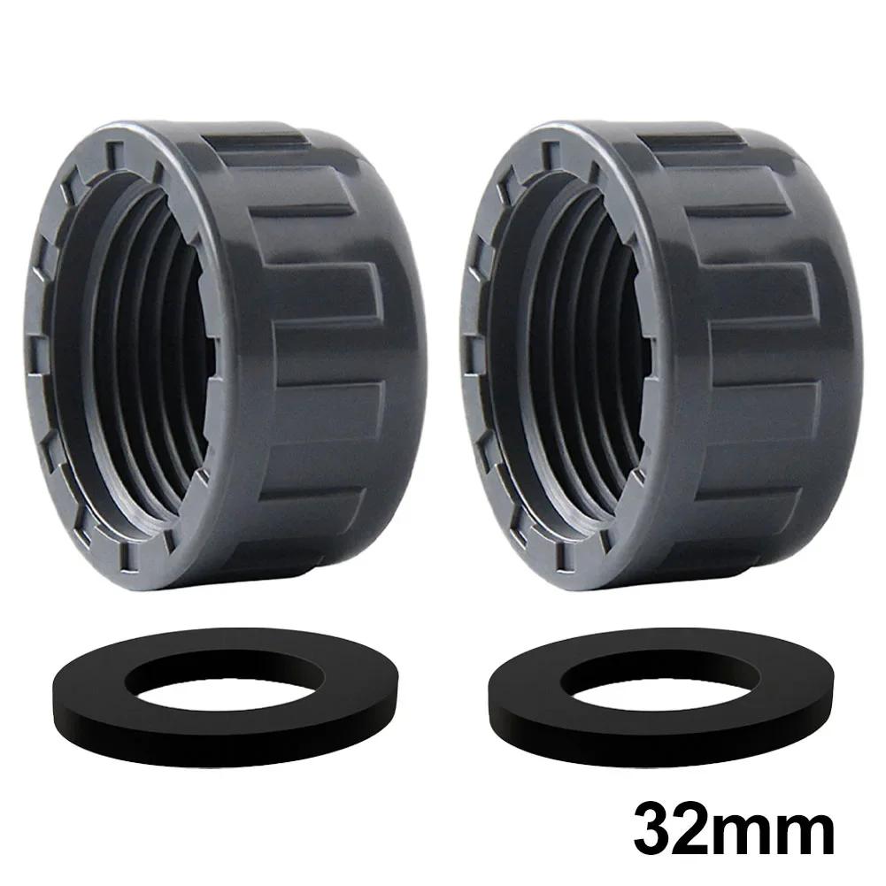 2ks PVC závitová zátka Kulatá vnitřní závitová hadicová spojka S gumovými těsněními Sada Zátka pro zaslepení konců trubek 20mm/25mm/32mm