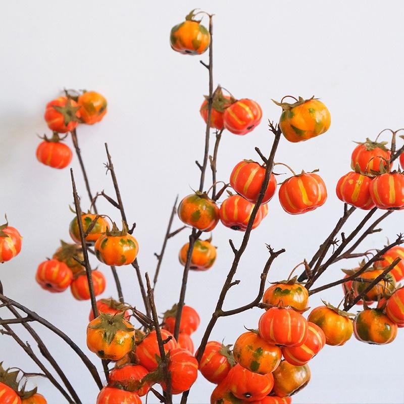 1PC Simulation small pumpkin branches autumn and winter simulation of fruit and vegetable celebrity home soft furnishing layout floral design