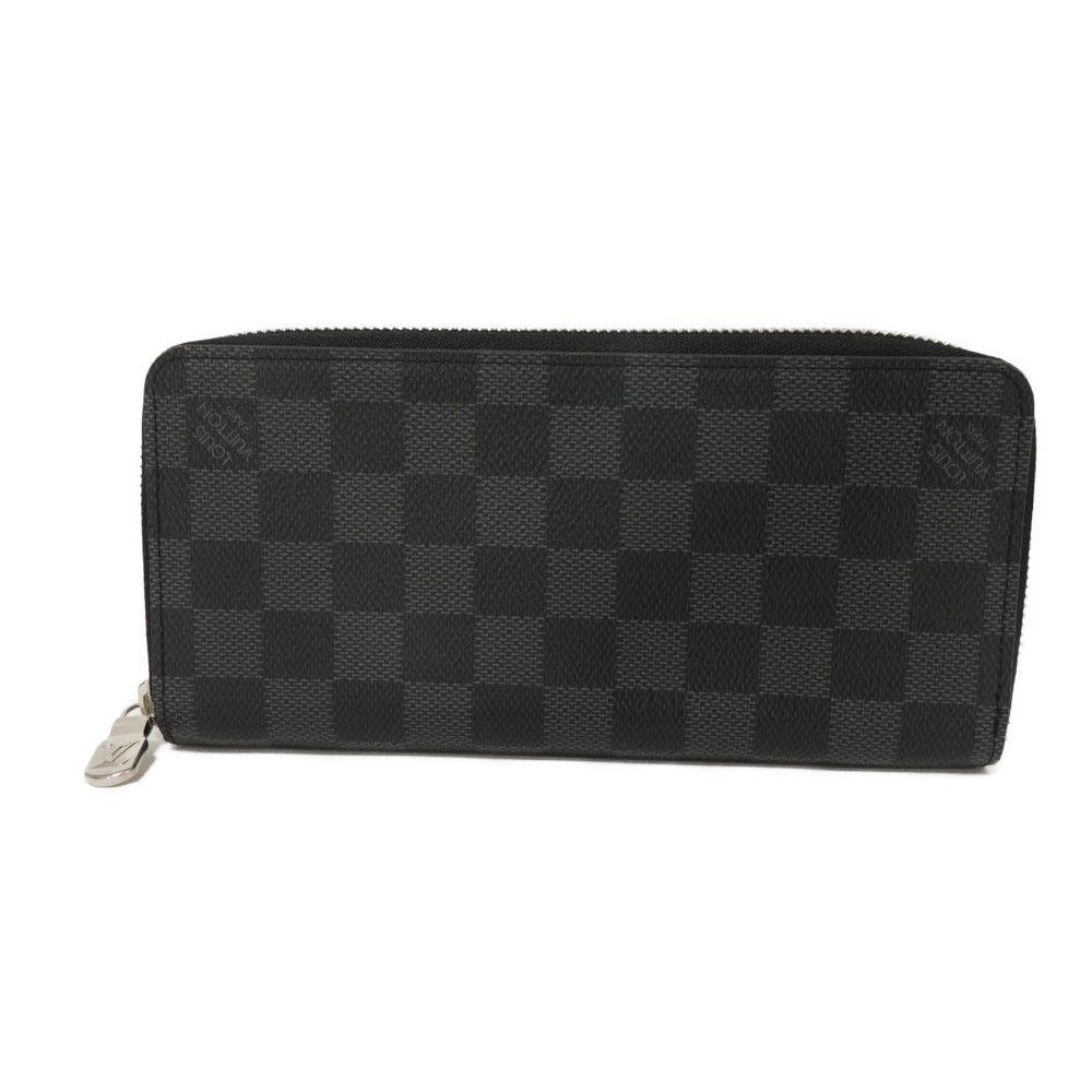 Used 12564 Zippy Wallet Vertical N63095 7940 New Zip Around RFID Current Model Damier Graphite Noir Men's from Japan