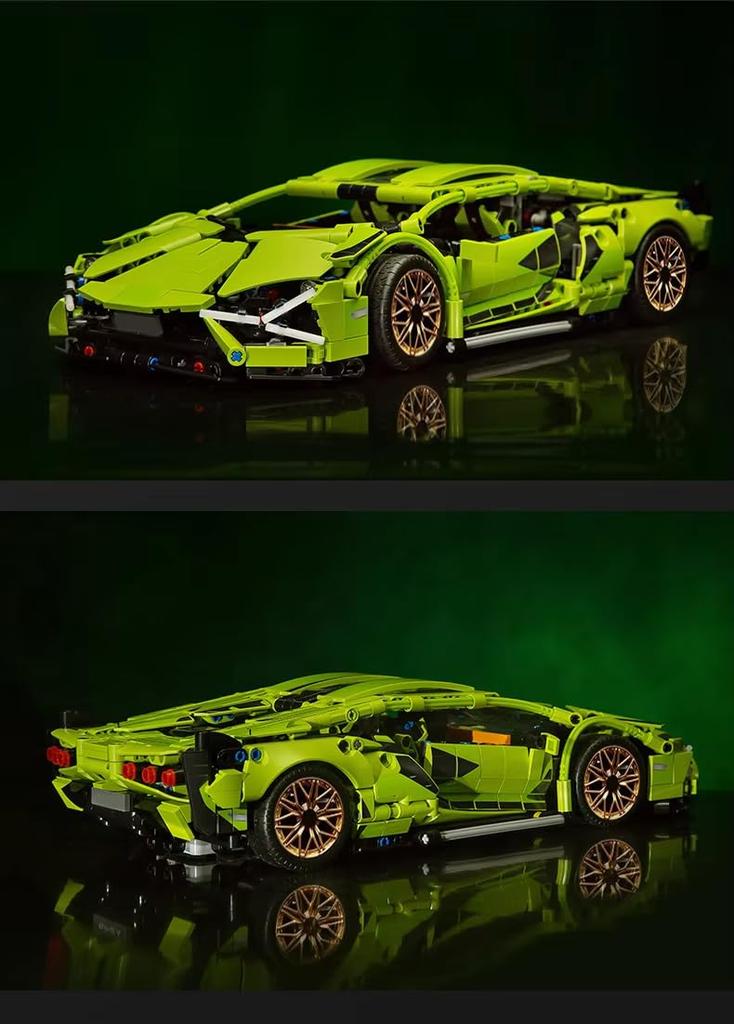 Zmart Technological Building Blocks Racing Car Static Model Car Version for Construction Block Technic Building Sports Minifigure Assembly Building