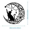 Moon Black Cat Silhouette Wall Hanging Crafts Simple Iron Wall Decoration Art Wall Decoration Garden Living Room Wall Decoration