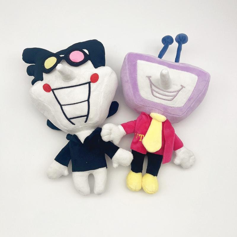 Cute Deltarune Spamton & Tenna Plush Toy Set Soft Stuffed Animal Dolls Game Character Plush Pillows Kids and Fans Birthday and Christmas Gift