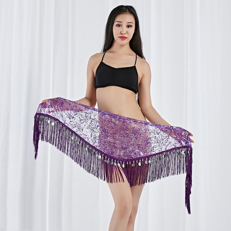 Belly Dance Hip Scarf Wemen Scarf Dance Sequins Arabic Latin Hip Scarf Sexy Belly Dance Belt Wrap Skirt Affordable