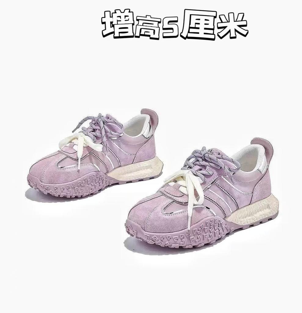 Leather versatile Forrest Gump shoes 2025 spring new soft sole not tired feet sports and leisure dad shoes fashion white shoes