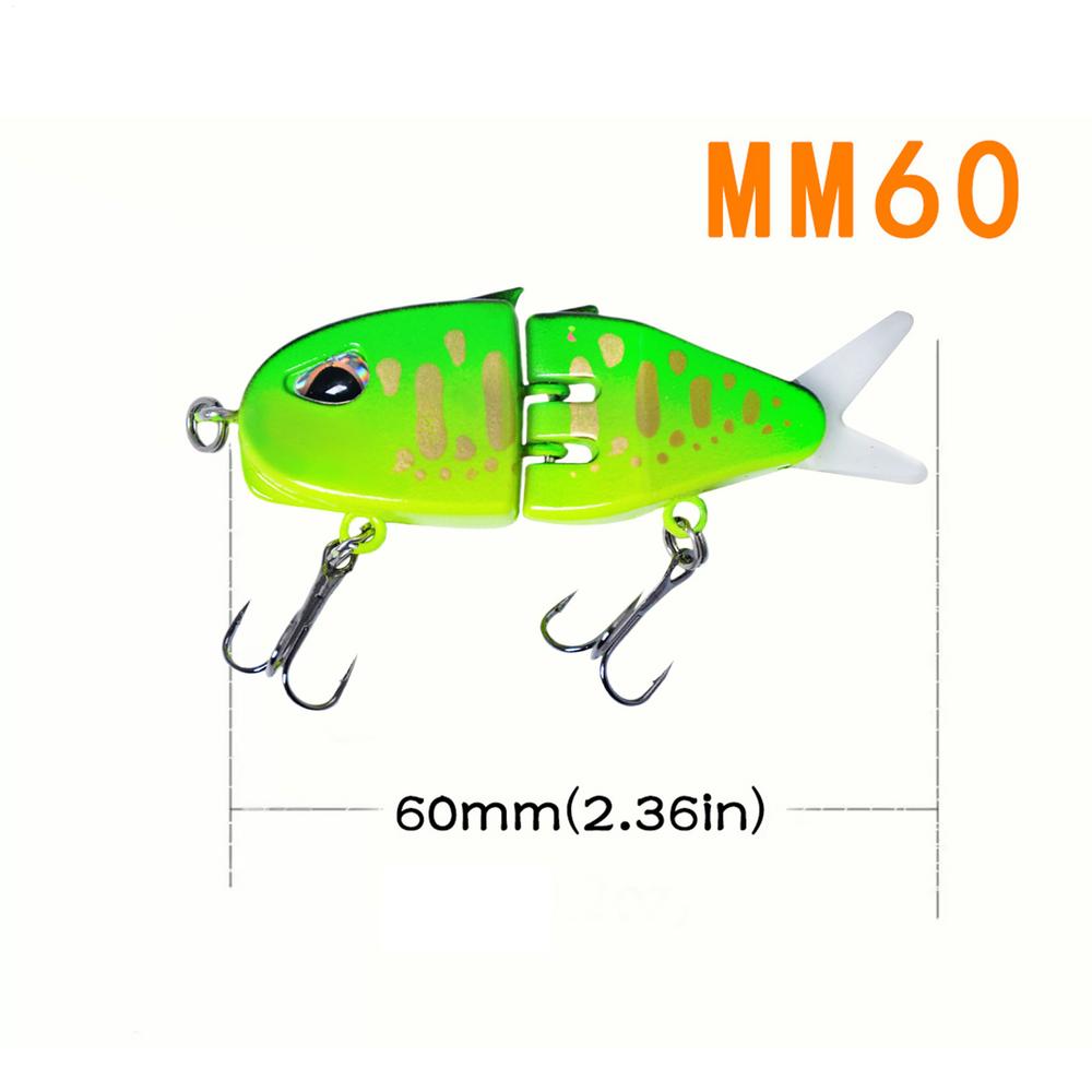 60cm Realistic Fishing Lures 2 Joint Fishing Swimbait Colorful Double Hook Swim Bait For Trout Freshwater Saltwater Fishing Gear