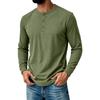 Men's Casual Athletic Long Sleeve T-Shirt with Neck and Button Front for Everyday Wear