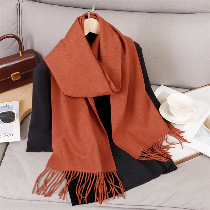69 Colors Winter Scarf for Women Warm Cashmere Scarves Hijab Solid Lady Long Shawl Wrap Female Pashmina Bandana Poncho Stoles