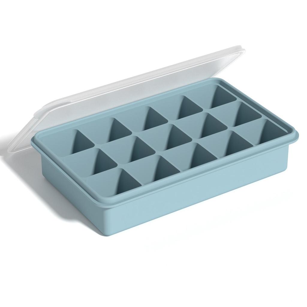 Silicone Ice Cube Tray with Lid: 4-Grid Frozen Soup & Food Storage Box