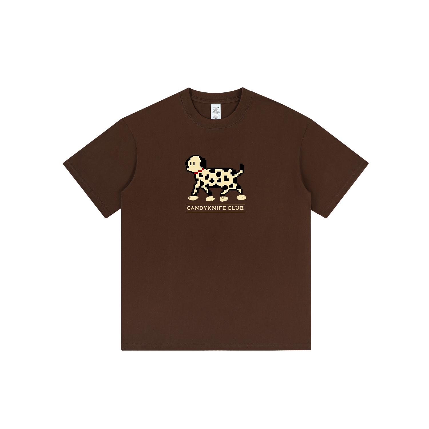 

2024 Summer Pixel Dalmatian Short Sleeve T-Shirt for Men and Women S