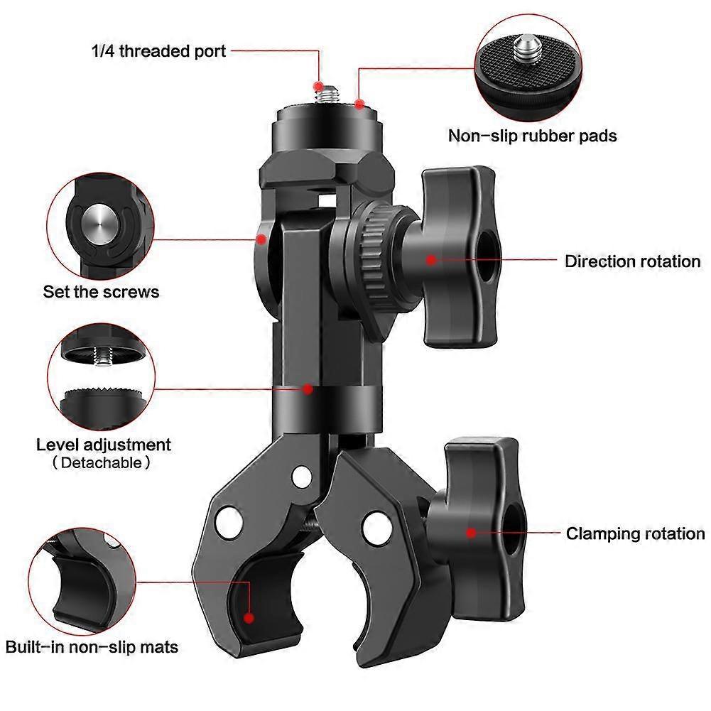 Camera Mount Clamp Handlebar Secure Action Camera Mount Stainless Steel Holder