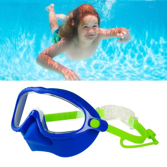 Kids Swim Goggles Anti-Leak Snork Face Guard with Nose Cover And Elastic Strap Anti-Fog UV Protection Swimming Goggles for Boys Girls Ages 3-15