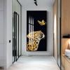 Leu, tigru, leopard, fluture, pictură modernă pe pânză, artă de perete, animale, afișe și imprimeuri nordice, decorațiuni pentru locuință.