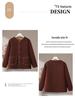 Autumn & Winter Women's Lambswool Leather-Fur Coat with Fleece, Short Style for Mid-to-Older Age