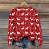 Women's Christmas Printed Casual Fashion Long Sleeve Round Neck Pullover Top
