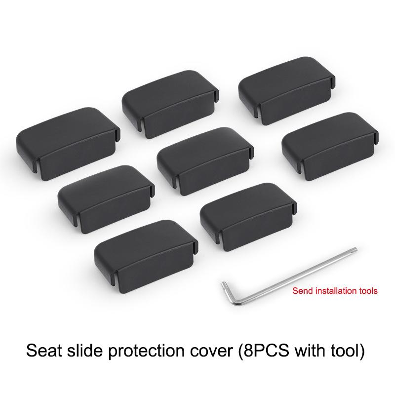 For Model 3 Y Juniper Highland 2025 4/8Pcs Seat Rail Cover Protector Rear End Pieces Backseat Slide Protection Anti-Kick