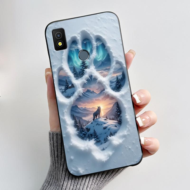 Etui Luksusowe Urocze Króliczek Miłość Śmieszne Czarne Miękkie Silikonowe TPU Ochronne Etui na Telefon dla Cricket Icon4 Tylna Klapka