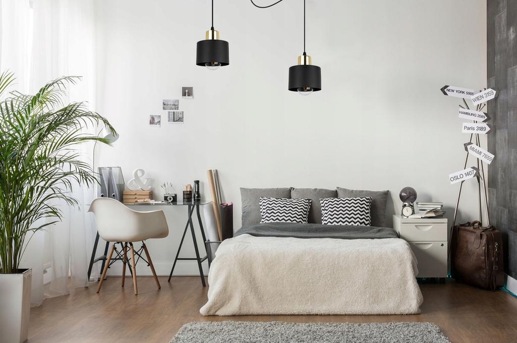 MODERN CEILING HANGING LAMP BLACK LED LAMP