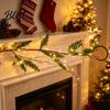 Flexible Rattan for Fireplace Christmas Artificial Pine Garland, Real Touch Norfolk Faux Greenery Winter Festive Atmosphere Light Cypress Garland