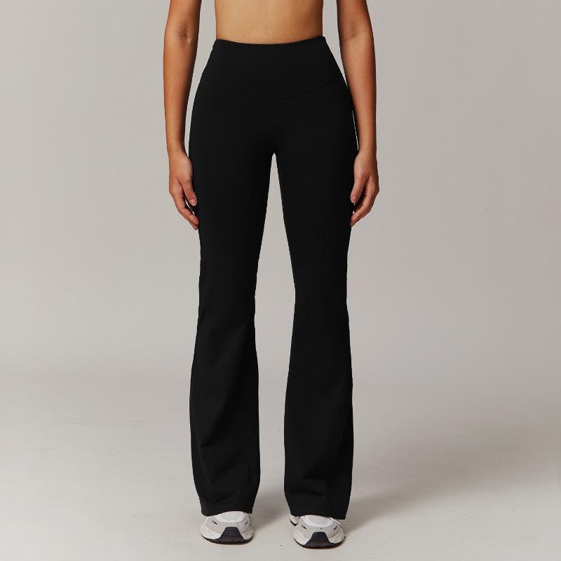 Zechuang tight yoga pants women s slightly wide-legged running sports trousers high-waisted fitness flared trousers S