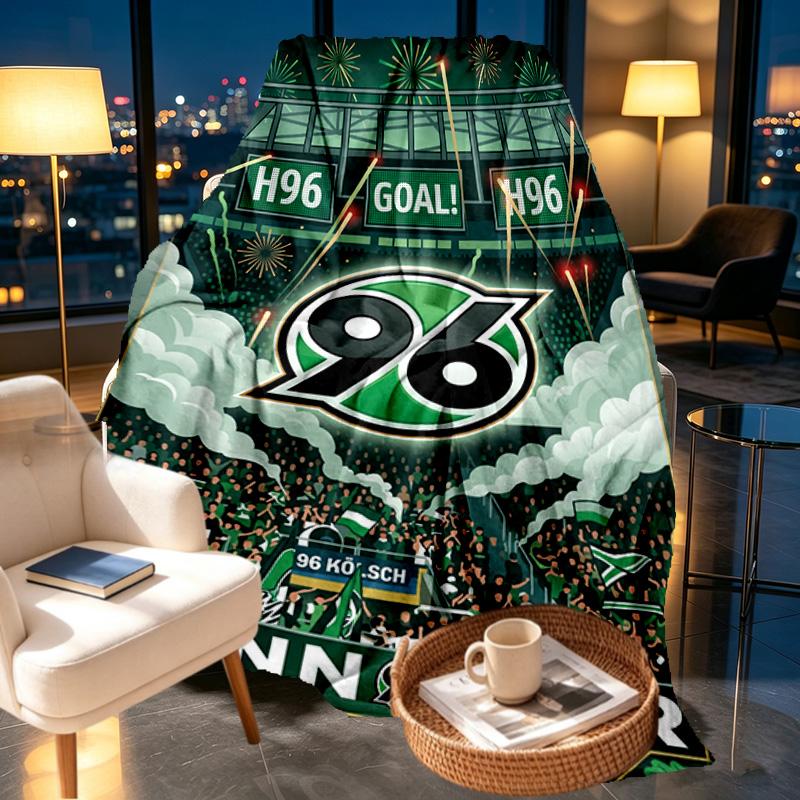 Hannover 96 Football Print Blanket - Soft & Comfortable, for Bedroom, Travel, Sofa, Home Decoration - Birthday Christmas Gift for Friend