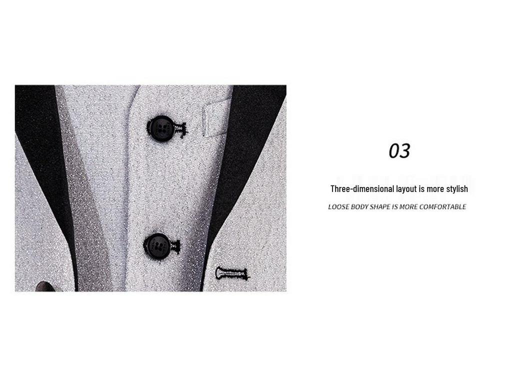 Boys' Silver Sequin Suit Set - Performance & Ceremony Outfit