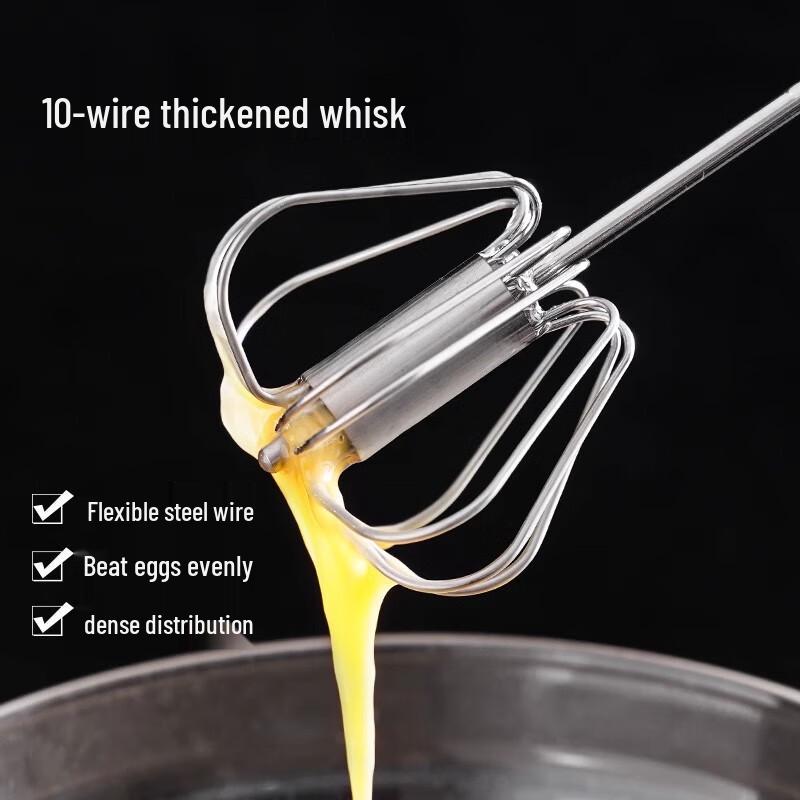 Hand-Push Rotary Egg Whisk