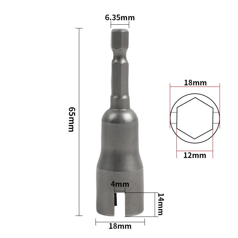 

Natural Slotted Butterfly Hole Socket Wrench – Wing Nut Socket Tool with 65mm Hexagonal Handle for Electric Screwdriver