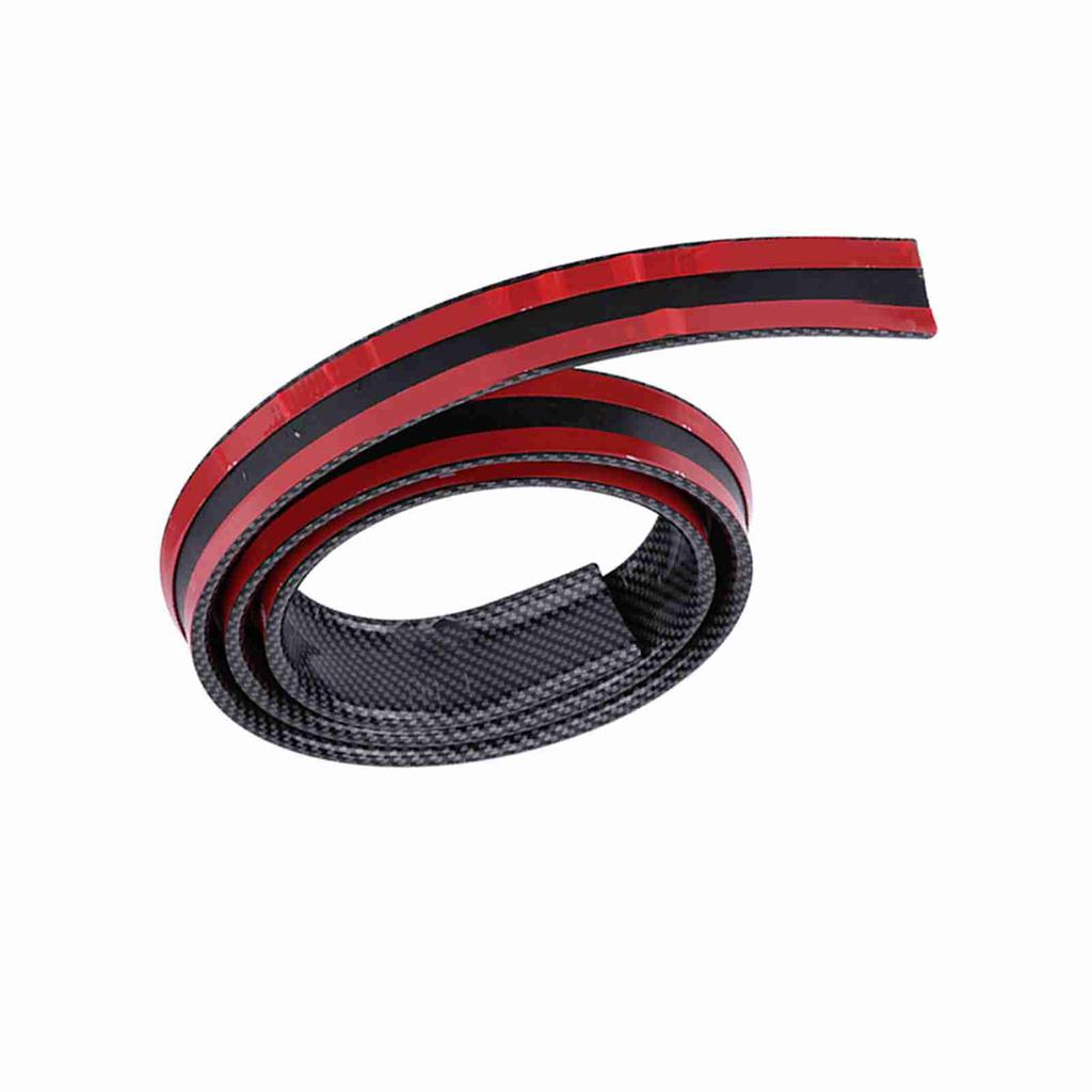 1,5 m 4,9 ft Carbon Fiber Weichgummi Auto Hinten Dach Stamm Spoiler Flügel Lip Aufkleber Schwarz