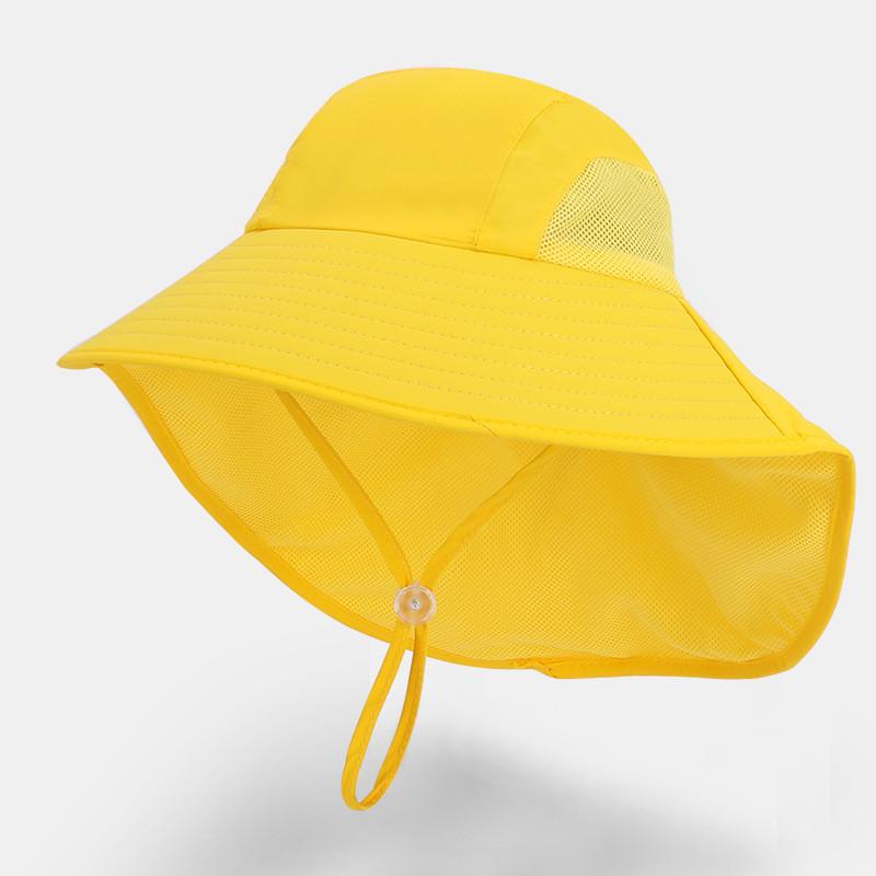 Kids Summer Fisherman Hat With Large Brim Sun Protection For Outdoor Play And Beach Days