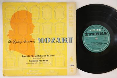 10inch Record WOLFGANG AMADEUS MOZART ERWIN MILZ  Konzert Fur Flote Und Orchester Dd 720035 ETERNA 1960 German Dem Classical Used