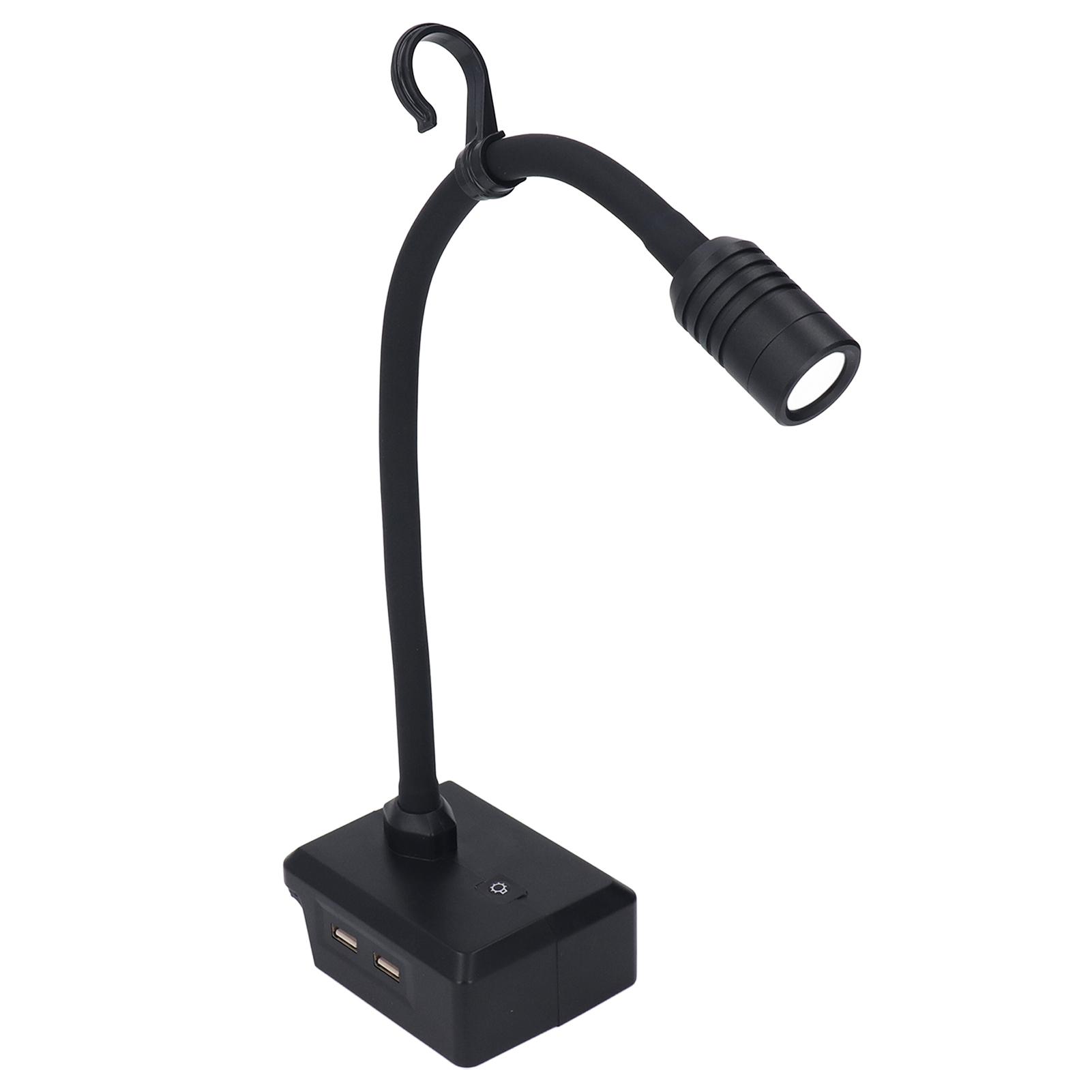 

Светодиодный рабочий фонарь, беспроводной, на гибкой шее, 3 режима, два USB-порта с крючком для аккумулятора 20 В