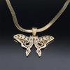 Moth Pendant Necklace Witchcraft Moon Phase Choker for Women Stainless Steel Gold Color Clavicle Chain Necklaces Jewelry N8025