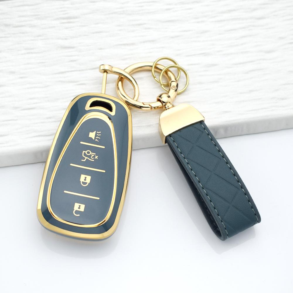 4 Buttons Car Key Fob Cover For Chevrolet Chevy Camaro Cruze Malibu Equinox Onix Spark Sonic Volt Key Case Chain Tpu Case Bag