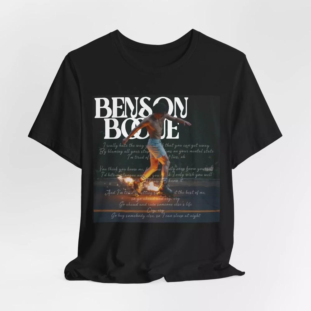 Benson Boone CRY - Lyrics Tour T-Shirt Unisex T-Shirt XXXL