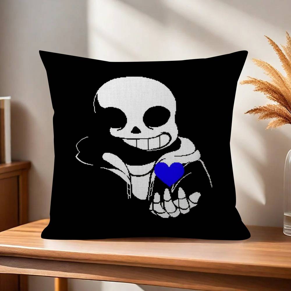 Cute HUndertale SansW Office Cushion Pillowcase Car Cushion CoverXCM Lumbar Pillowcase Sofa Pillowcover