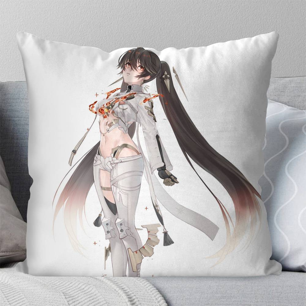 Lucia Pyroath Anime Game PPunishing Gray Raven Pillow Case Fashion Square Pillowcase Bedroom Sofa Room Ins Decoration Leisure