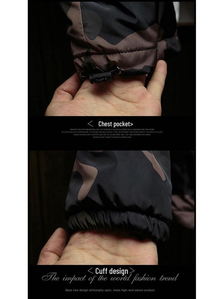 Men's Korean Camouflage Cotton Winter Coat for High School Students