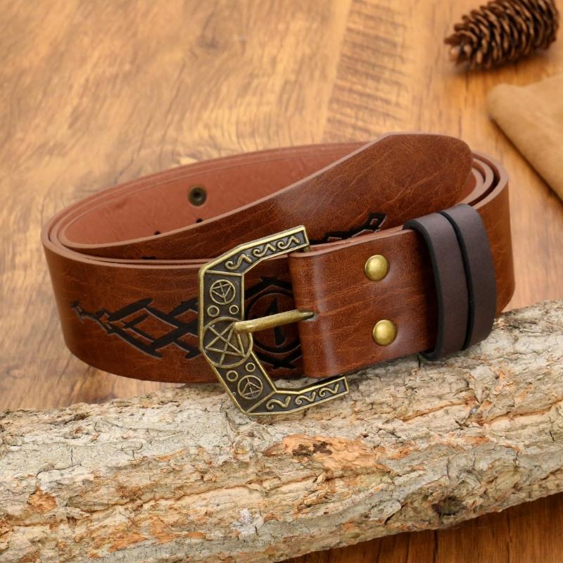 Set of 2pcs Medieval Style Alchemist Bottle Waist Pouch Belt Set For Role Playing Costume Accessories PU Leather