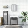 VidaXL Ensemble de Meubles de Salle de Bain 3 pcs, Armoires avec Miroir, Meuble de Rangement Toilette Intérieur, Moderne, 3214818
