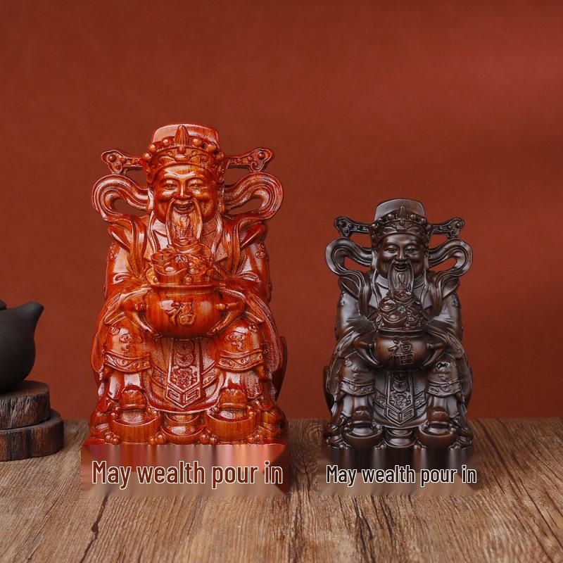 Ebony Grandpa Carving Ornament: Rosewood Handcrafted Home Decoration