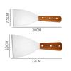 Wooden Handle Stainless Steel Oblique Spatula Steak Burger Pancake Pizza Scraper Shovel Kitchen Cooking Tools Barbecue Utensils
